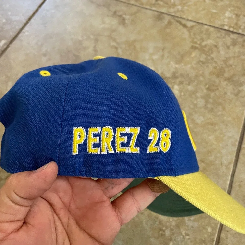 Mitchell & Ness Denver Nuggets Snapback Hat Blue Yellow‎ Perez 28 NBA Cap Boys